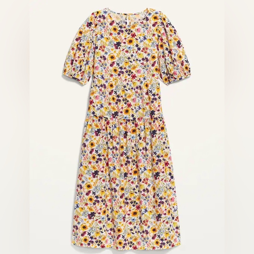Old Navy Multicolor Floral Midi Dress
